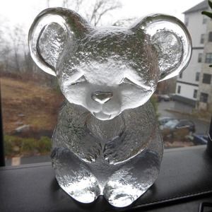 Koala Bear Glass Kosta Boda Mats Jonasson Art Glass Koala Bear Paperweight